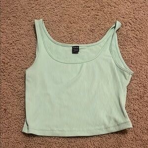 Wild Fable Green Ribbed Crop Tank Top
